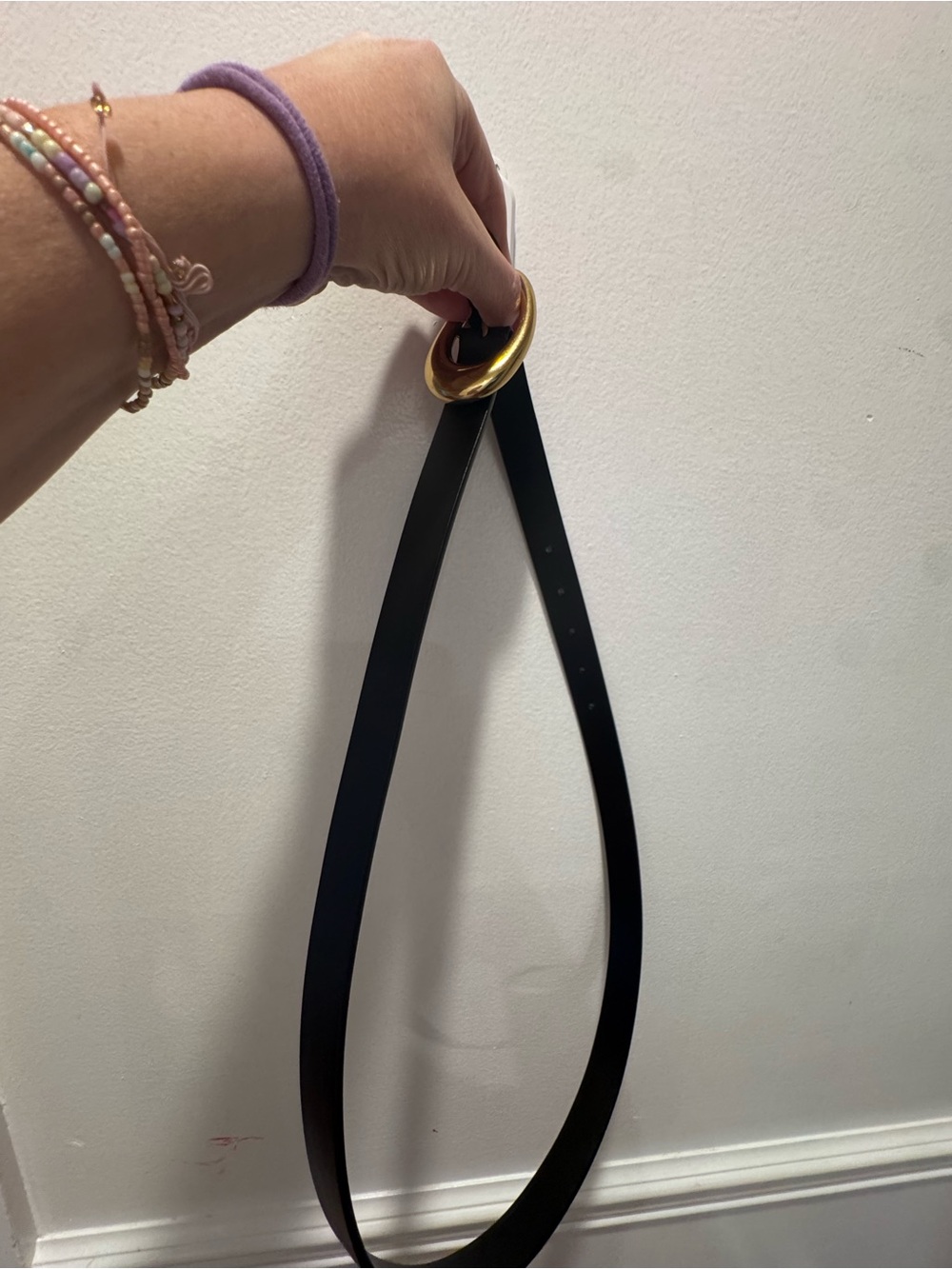Aritzia Perennial Solid Brass Leather Belt